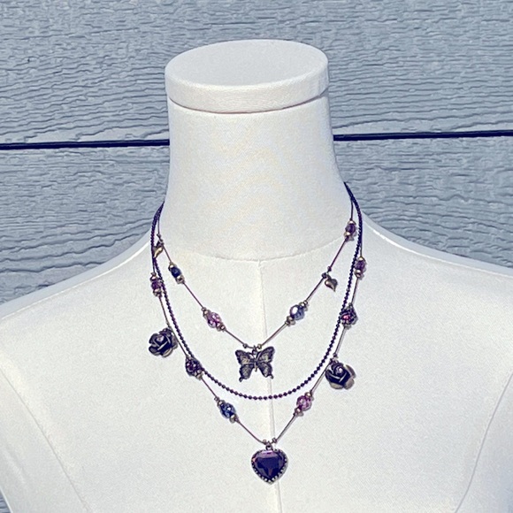 Betsey Johnson Jewelry - Betsey Johnson Y2K Vintage Hearts and Butterflies Necklace NWT